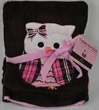 Embroidered Soft Plush Reversible Owl Baby Blanket by S.L. Home Fashions