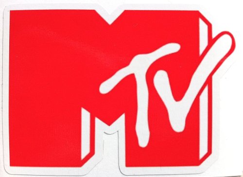 ステッカーMTV ロゴ赤  防水紙シール