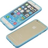 TB1 Products ? Iphone 6 Light Blue TPU Bumper Frame Rubber Case Cover W_ Metal Buttons for iPhone 6 