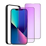 iPhone 13 ガラスフィルム ブルーライトカット iPhone13 Pro ガラス フィルム ブルーライト 【2枚/全面】 アイフォン13 / 13プロ ガラス保護フィルム いphone13 用 強化ガラス 画面 保護 シート 【貼り付け簡単/ガイド枠付き】
