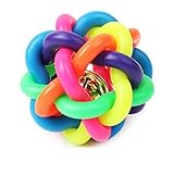 Qiyun子犬犬おもちゃカラフルBouncy Rubber Balls withベルの再生のペットトレーニングChewing