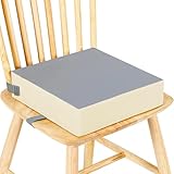 高さ調節お子様用クッション こどもお食事座布団 ダイニング チェア クッション ポータブル 取り外し可能 ハイチェア ブースター キッズ用 ウォッシャブル い チェア シート パッド マット 布 ストラップ (グレー)