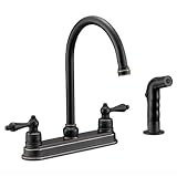 658847　Two Handle Oil Rubbed Bronze Kitchen Faucet with Sprayer - 8 inch Centers　キッチン蛇口　Designers Im