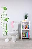 BlastオフRocket Growth Chartビニールデカール男の子壁装飾ステッカーアート 10.5x39 グリーン WDPM4180