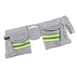 Fityle 電工 修理 大工用　ウエストバッグ 全7種選択　工具差し　道具袋　小物入れ　作業用　多機能　区分け　 - ダブルサイドグレー