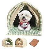 Yongtai犬 ベッド ドーム ペットベッド ドーム型 ペットハウス 犬猫用暖かい 室内用 冬用 ふわふわ 洗える クッション付き 犬用ベッド 犬小屋 屋根付き 猫ハウス 犬 ハウス ペットベッド 犬猫用 快適 保温 寒さ対策 大型犬/中型犬/小型犬 ペット用品 (グレーです, M:44*41*41)