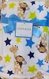 Cutie Pie White Baby Blanket Monkey Giraffe Star by Cutie Pie Baby