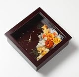 新築祝い、結婚祝いなど各種お祝いや・記念品に… 【花の時計 茶・正方形】(イエロー)