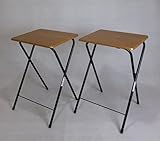 2脚セット 折りたたみ ミニ ハイテーブル サイドテーブル ブラウン lh-4070 br-2