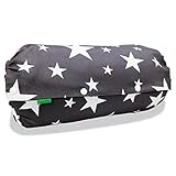 acortile(アコルティーレ) 抱っこひも収納カバー M 日本製 【グレー星スター×ブラック】 90日保証 リバーシブル 裏生地ブラック シッカリ生地
