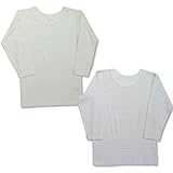 女児起毛インナー長袖２枚組（クリームドット/ボーダー柄）100.110.120.130　『5582』 (120)