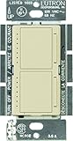 Lutron MA-L3L3-AL Maestro 300 Watt (top)/300 Watt (bottom) Single Pole Dual Dimmer, Almond [並行輸入品]