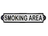 アイアン◆ドアプレート◆SMOKING AREA　喫煙　　シンプルアンティーク