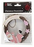Baby's My 1st Christmas 12cm Rattan Wreath Tree Decoration - Pink by PMS?