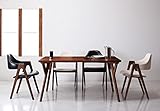 インスピレーション沸くデザインダイニング5点セット 天然木 【テーブル1＋チェア4】 (チェア：ブラック2脚＋ホワイト2脚)