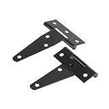 Bluecell 2pcs 3インチブラックカラーメタルlight-duty Tストラップドアバーンゲートヒンジ