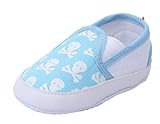 (ビグッド)Bigood ベビー靴 ズックシューズ 赤ちゃん ルームシューズ 滑り止め ソフトソール カジュアル ドクロ柄 長さ13cm ブルー【並行輸入品】