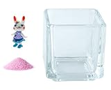 花市場直送便 ミニチュアガラス ラビちゃん グレープ & カラーサンド ラベンダー & 植え込み用グラス ニューブロックS