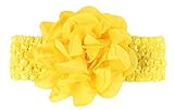 EOZY ベビー用ヘアバンド お花 新生児 赤ちゃん 出産祝い 内祝い お宮参り 誕生日 100日記念 こどもの日 記念撮影 初節句に プレゼント イエロー