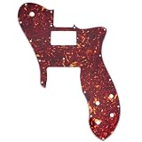 Musiclily Pro 16穴 テレキャスターピックガード 1ハムマウント仕様 Fender American/Mexican 72 Tele Customエレキギター用、茶べっ甲4P