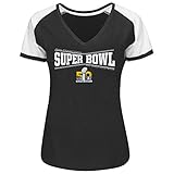 NFL Super BowlレディースSB 50 1 HY Tシャツ、ブラック/ホワイト、ミディアム