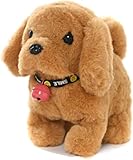 Zetify 犬の動く犬ペット犬ペット摆设 (カーキ)