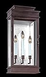 Troy Lighting Vintage 24"H 3-Light Outdoor Wall Light - Vintage Bronze Finish with Clear Glass [並行輸入