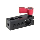 CAMVATE 15mmロッドクランプ 12点ネジ穴1/4 六角スパナ+2×1/4"止めネジ付き 用途：DSLR装備レールサポート