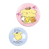 ティーズファクトリー ポムポムプリン チームプリン漫画 ペア缶バッジ 効果音 Φ5.6×D0.5cm SR-5542946TK