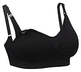 iLoveSIA (アイラブシア) マタニティ ブラジャー 授乳 2Wayオープン ノンワイヤー 黒 S