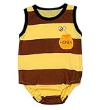 男女兼用　蜂　ベビー服　女の子 幼児　赤ちゃん 新生児 　子供服　男の子　ロンパース カバーオール　出産祝い/プレゼント　80CM－90CM－95CM（0ヶ月－12ヶ月） (90CM/3-6ヶ月, 黄