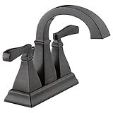 デルタOlmstedベネチアンブロンズ2-handle 4-inセンターセットWaterSenseバスルーム蛇口( Drain Included )