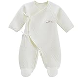 Aivtalk Newborn Cotton Footie Romper Layette Sleepwear Pajamas for 0-3 Months White by Aivtalk