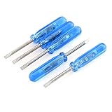 uxcell　マイナスドライバー　マイナスのドライバー　スロット付き　プラスチックハンドル　ブルー　5個