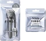 Schick(シック) シックファースト シェービング ホルダー(刃付き+替刃1コ) アッシュグレー + シェービング替刃(2コ入)