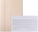 LENOVO TAB K10 キーボード LENOVO Qitian K10 キーボード LENOVO TAB K10 ケース LENOVO Qitian K10 ケース 兼用【COKOVI】LENOVO TAB K10 ケースカバー 超薄レザーケース付き ワイヤレスキーボード スリム軽量 取外可能 分離式 オフィス 日常用 (LENOVO TAB K10 / LENOVO Qitian K10, ゴールド)