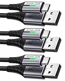INIU USB C ケーブル (3本セット 0.5m+2m+2m) USB-A & USB-C QC 対応 3.1A 急速充電 超高耐久 高速データ転送 高耐久ナイロン編み タイプC 充電ケーブル iPhone 17 16 15 MacBook Air iPad Mini Samsung Galaxy Sony Google Pixel Xperia等Type-C機種対応