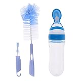 Prettyia 2個入り　新生児　ベビー　シリコーン　スクイズ　ベビー　フード　ディスペンシング　スプーン　90ML　