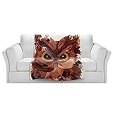 ブランケットウルトラソフトFuzzy 4サイズ！DIANOCHEデザインからby Dawn Derman Screech OwlホームDecor Unique Designer芸術的スタイリッシュな寝