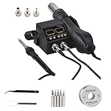 TXINLEI 8586D 110V ホットエアガン リワークステーション 2 in 1 デジタルリワークはんだ付けステーション SMD熱風溶接機