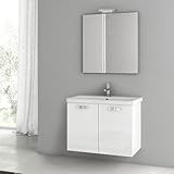 Nameeks cp22 ACF 30 "壁マウントVanity Set with木製キャビネット、セラミックTop with、 ホワイト ACF CP22-637509898403