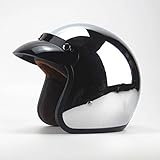 DGF ヘルメット四季レトロ男性と女性オートバイミラー反射メッキシルバークールオートバイヘルメットヘルメット (サイズ さいず : XL)
