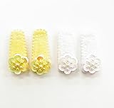 ベビー マジックテープ スパンコール フラワー  パッチンどめ セット (白・イエロー )