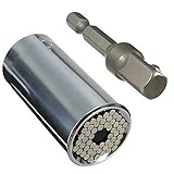 Cenda【 フリー サイズ 】3/8 7～19mm 対応 ユニバーサル レンチ 修理 修復 万能ソケットレンチ 2個ツールセット ゲイターグリップ 多機能ハンドツール ラチェット