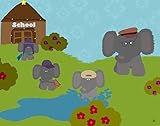 Green Leaf Art Elephants' School Canvas Art [並行輸入品]
