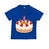 BabyChips Birthday Cake2(名入れ半袖ベビーTシャツ) 140 ロイヤルブルー