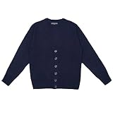 ボーイズ|ガールズ|キッズ|トップス長袖[BASIC PLAN]スクールカーディガン|男女兼用|無地|Vネック|洗濯機可能|卒業式|入学式 170cm ネイビー