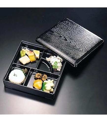 Amazon | 松花堂 弁当 三つ仕切り箱(蓋付) 黒(お皿は別売り) | 絵器