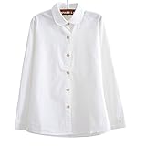(ボラ-キキ) Bole-kk ブラウス 半袖 レディース シャツ オフィス ワイシャツ 長袖 きれいめ 襟付き 事務服 お出かけ 通勤 通学 ホワイト