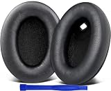SOULWIT イヤーパッド イヤークッション Sony WH-1000XM4 (WH1000XM4) ヘッドセット用 ヘッドホン 交換パッド 柔らかいシープスキン 互換性 パッド 高密度フォーム 耳当て センサーに影響なし イヤーカップ 厚みを追加 (明るいブラック)